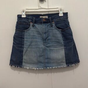 Madewell McCarren Colorblock Raw Hem Denim Skirt, Size 27 (European Sizing)